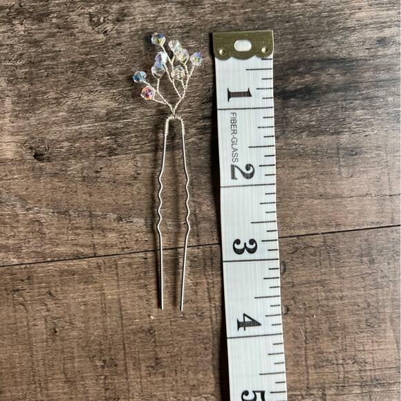 BHLDN ANTHROPOLOGIE BRIDAL CRYSTAL BEADED TWIGS HAIR PINS SET OF 5 - Picture 4 of 4